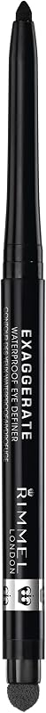 London Exaggerate Waterproof Eye Definer Eyeliner, Highly Pigmented, Long-Wearing, Built-In Smudger, 262, Blackest Black, 0.01oz