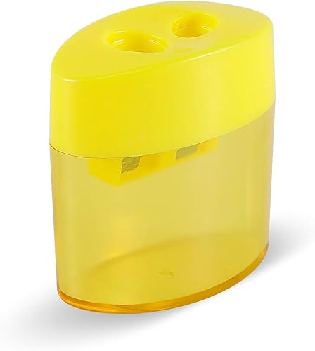 Miniatura 4 de KIDMEN Sacapuntas de 2 agujeros, sacapuntas para niños, sacapuntas de mano, paquete de 24
