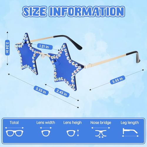 Rimless Star Shape Sunglasses Fashion Glasses Women Men Party Christmas Cosplay Glasses Pentagram Sunglasses3