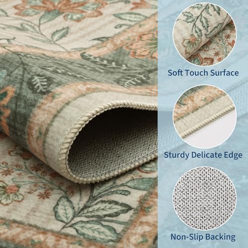 Tapete decorativo rectangular 5x7 GarveeHome verde salvia miniatura 5