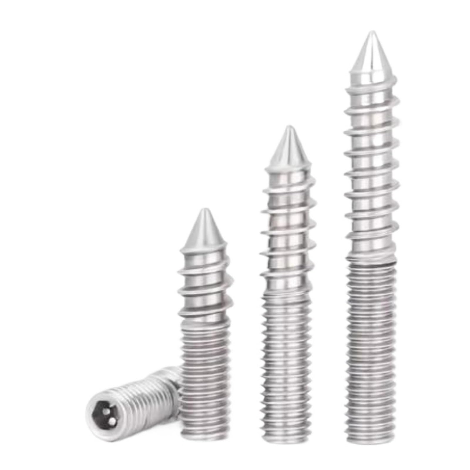 M4 M5 M6 M8 M10 M12 304 zócalo hexagonal de acero inoxidable doble cabeza cola puntiaguda tornillo autorroscante tornillos de fijación de muebles(70mm,M8-10pcs)