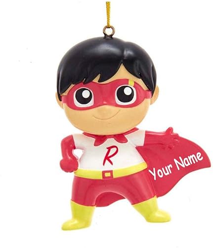 Ryan's World Superhero - Adorno navideño de personaje de Titán rojo con nombre personalizado
