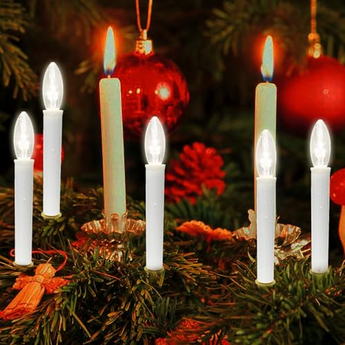 Cbebew 4 Pack Christmas Window Candles Lights, Battery Operated Window Candles With Timer thumb #6