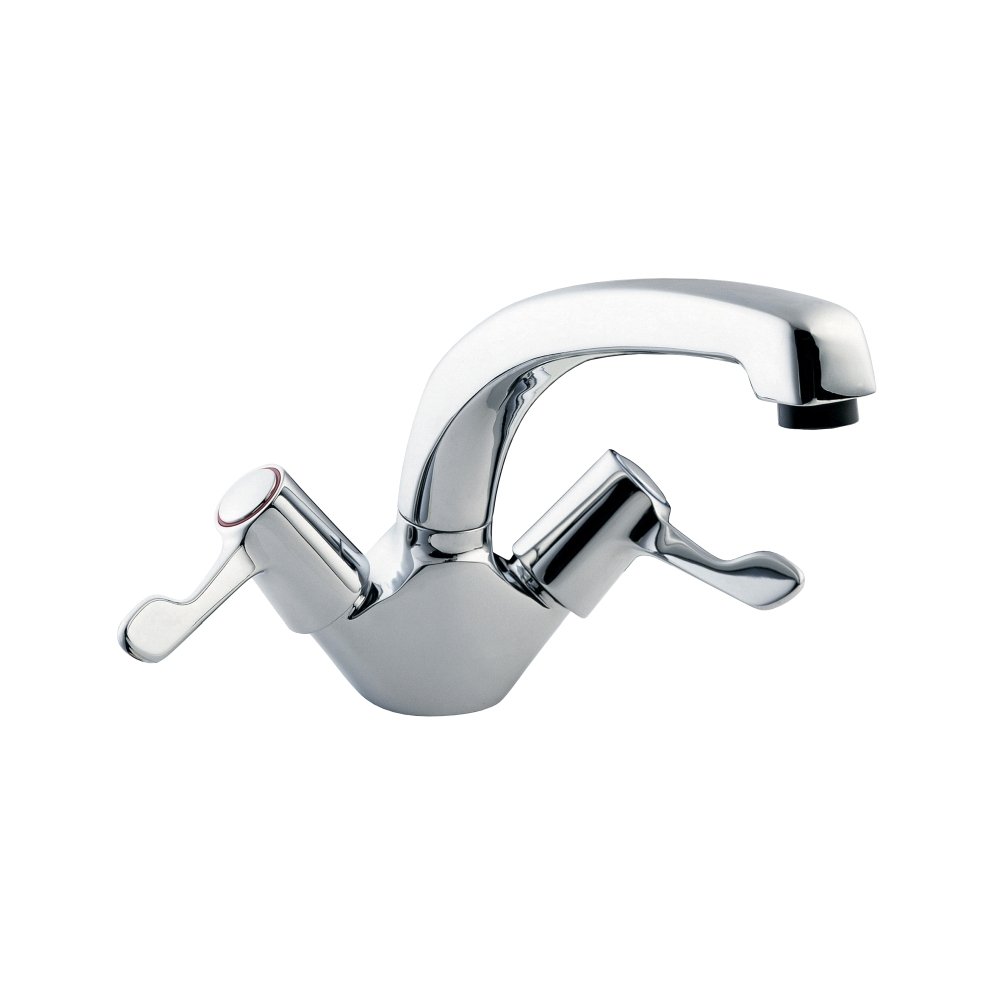 Deva Gold Lever Action Monoblock Sink Mixer With 3" Levers & Swivel Spout.