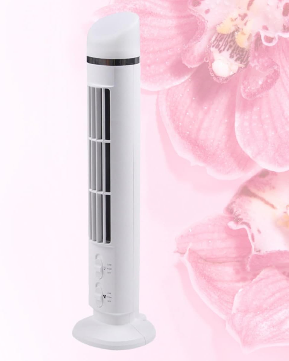 SHINEOFI USB Desk Cooling Fan with Bladeless Design and Two Levels of Airflow Mini Plastic Fan for Home and Summer Use Suitable for Elderly