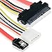Produktbild S-ATA 22-Pin Kombo |15-Pin Power + 7-Pin Datenkabel 4 Pin Molex/IDE | Serial ATA Lead Y-Adapter | Adapterlösung für HDD/Festplatten mit 4Pin Molex IDE  MOVOJA