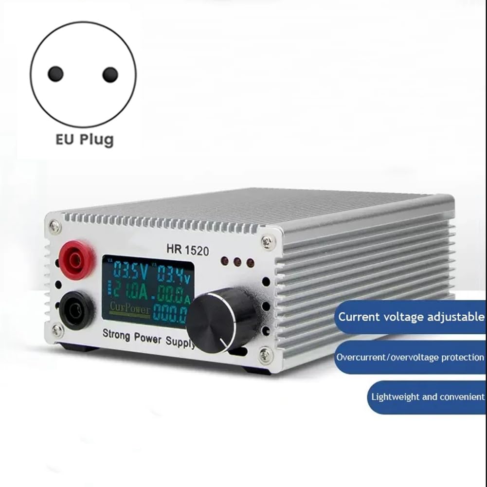 HR1520 Probador de Cortocircuito de Placa Base 15V 20A Fuente de AlimentacióN Multifuncional Ajustable para ReparacióN de TeléFonos (Enchufe de la UE)