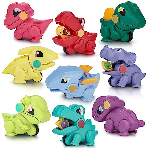 VBACALA Dinosaur Toys 9 Pcs Pull Back Cars Dinosaur Toys for Kids 3-5 Toddler Boy Toys Age 3 4 5 and Up Dinosaur Car Toys for 3-7 Year Old Boys Girls Dinosaur Games Birthday Easter Gifts for Kids