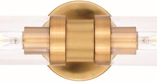 Miniatura 9 de Levitt - Lámpara de pared industrial para baño, 2 unidades, color negro claro con tubo transparente