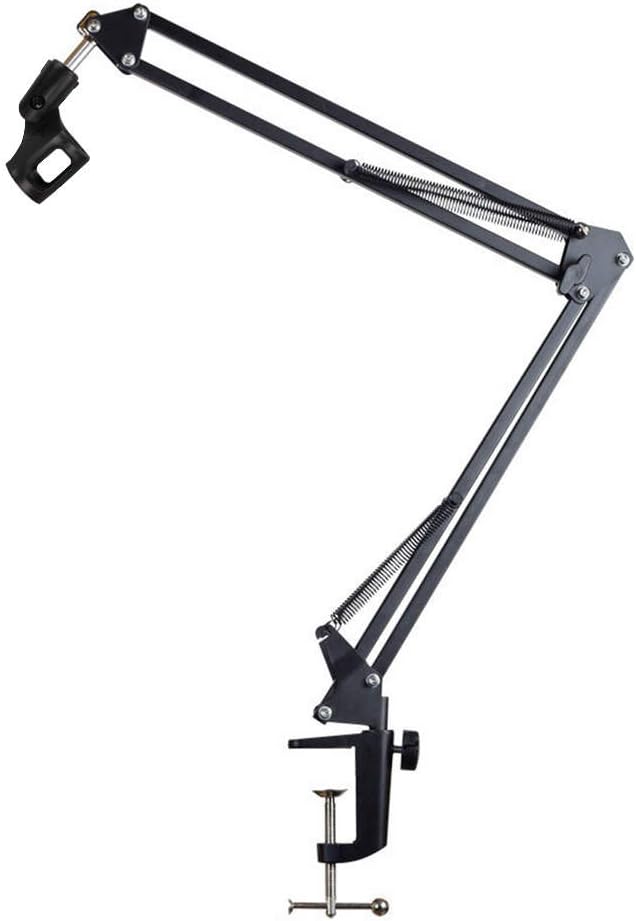 SUDOTACK Microphone Stand, Foldable & Adjustable Suspension Boom Scissor Arm Stand, Compactable Mic Stand Made of Sturdy Steel for Live Broadcasting Radio Studio Stage, Handheld Microphone, Garage