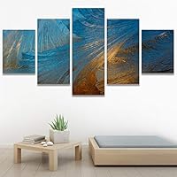 SIGNWIN 5 Panel Canvas Wall Art Abstract Closeup Digital Art Modern Artwork for Home Decorations Ready to Hang - 60
