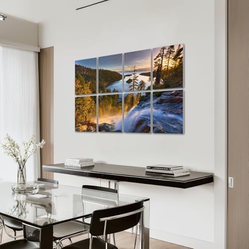 8 Panels Art Acoustic Panels Emerald Bay Sunrise Lake Tahoe Paneles Acústicos Decorativos para Pared 48"x32" para Estudios de Grabación y Hogar miniatura 6