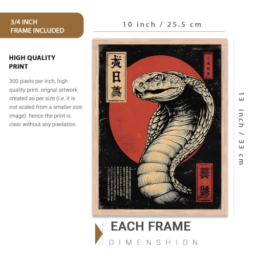 Image of kotart Aesthetic Japanese Nature and City View Wall Framed Posters | Japanese Nature and City View Framed Poster for Living Room Bedroom Gaming Room Studio Wall Decor Set Of 3 (10X13 inch)