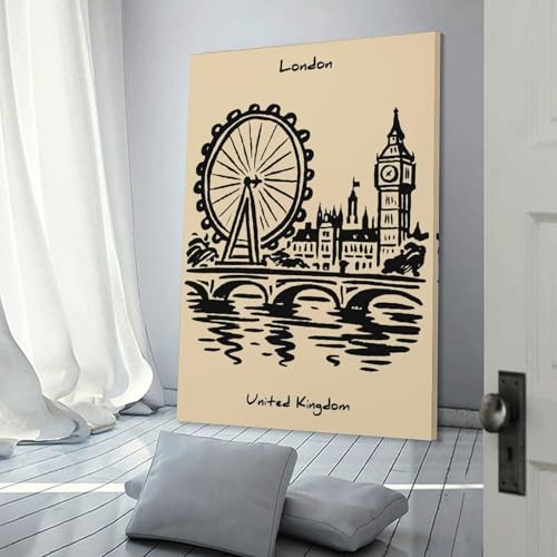 London Skyline Sketch tableau sur toile pour revivre vos voyages