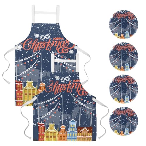 Lot de 2 tabliers de cuisine avec broches pour nettoyage maison et restaurant