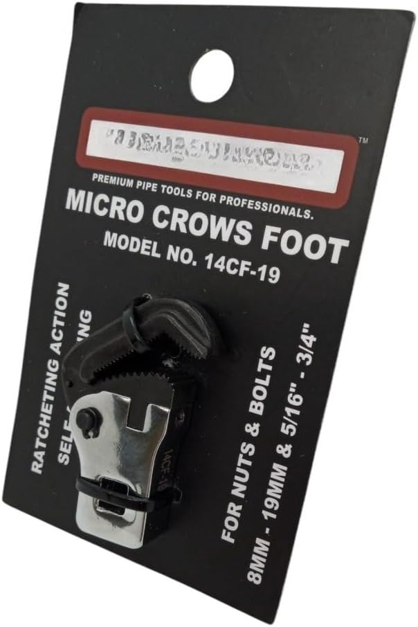 for Pipe Vise 14CF-19 Micro Crowfoot Wrench 819mm Nut Self Adjust Chrome Finish