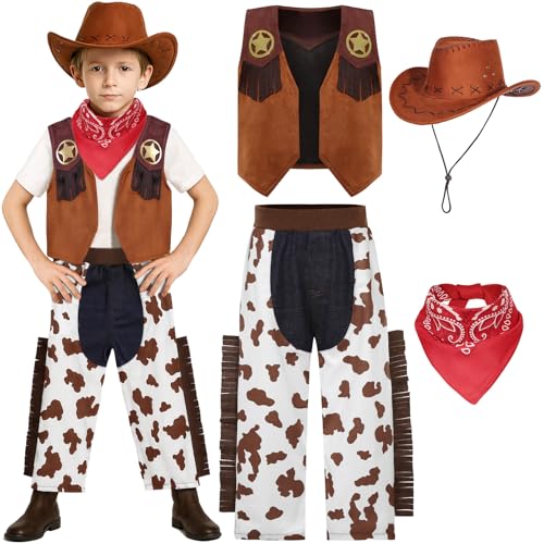 Disfraz de vaquero para niños pequeños con sombrero miniatura 1