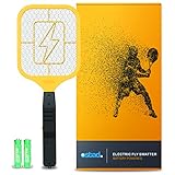 Ostad Bug Zapper Electric Fly Swatter Racket - Powerful Handheld Indoor Outdoor Pest Control Bug Zapper Killer - Fly Mosquito Zapper, Bee, Wasp, Flying Insect Killer 4000 Volt - AA Batteries Included