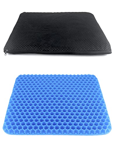 Tyasoleil Gel-Sitzkissen Doppellagig - Atmungsaktiv Mit Wabenmuster Für Auto, Büro & Rollstuhl