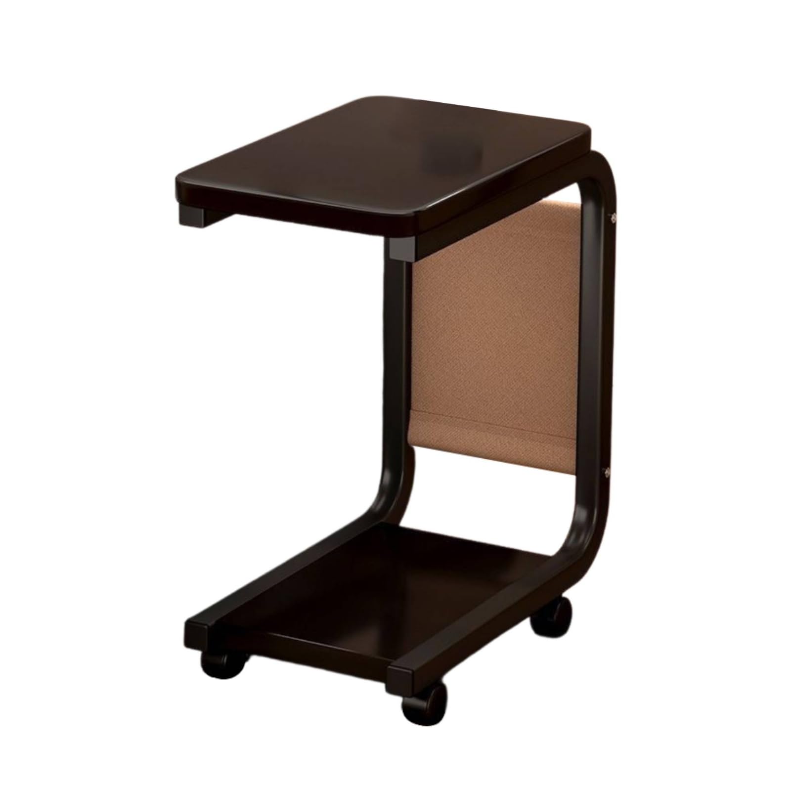 Mesa auxiliar en C con ruedas ideal para trabajar en el sofa o desayunar en la cama