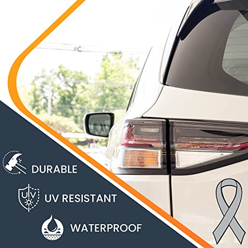 Image of Magnet Me Up Support Brain Cancer Awareness Grey Ribbon Magnet Decal, 3.5x7 Inches Heavy Duty Automotive Magnet for Car Truck SUV, Any Magnetic Surface, Showing Support or Fundraising, Crafted in USA