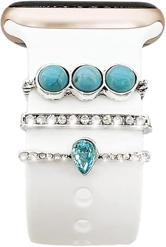 Vista 14 de Dijes para correa de reloj compatibles con Apple Watch Series 9, 8, 7, 6, 5, 4, 3, 2, 1, iWatch Series 9, 8, 7, 6, 5, 4, 3, 2, 1, anillo decorativo