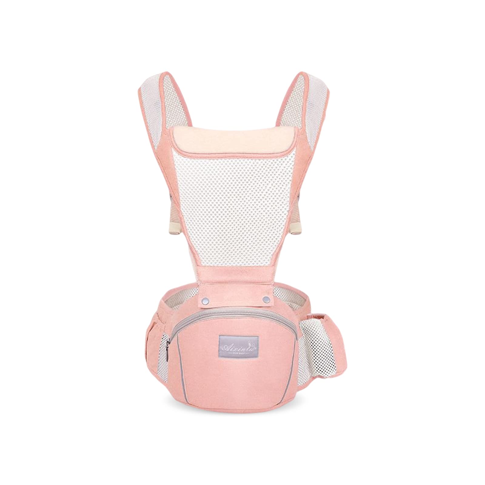 SONARIN Traspirante Multifunzione Marsupio Neonati con Sedile,Portantina Porta Bambino Fascia Porta Bebè Ergonomico Regolabile per Neonati Bambini 0-36 Mesi,Tutte le Posizioni(Rosa)
