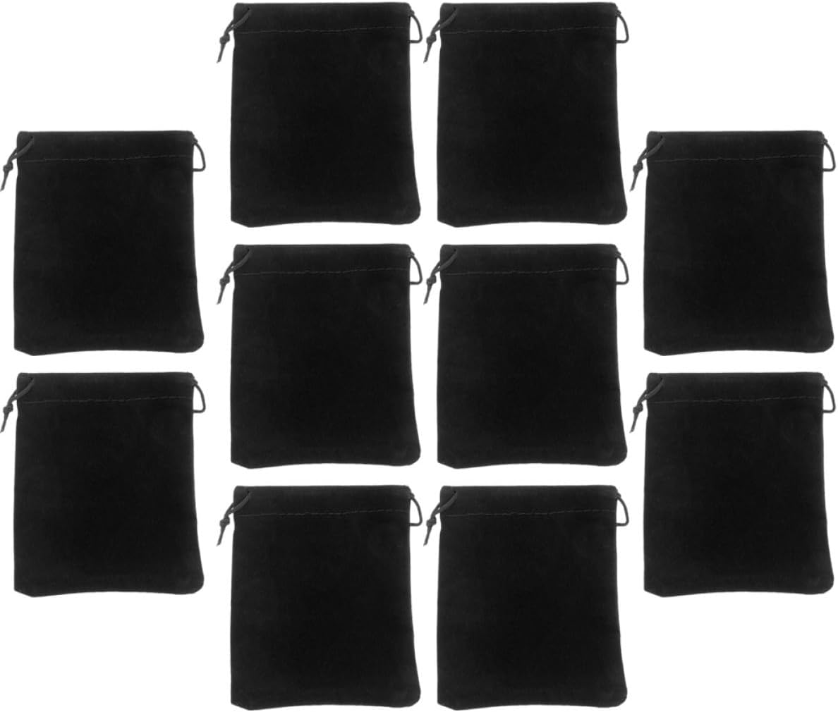 15pcs Black Drawstring Jewelry Pouches for Women Lint Material Cosmetic Bags with Environmentally Friendly, Sturdy Design for Outdoor Travel Storage