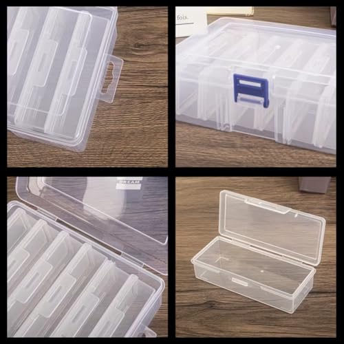 Image of SHALVI Transparent Jewellery & Accessories Storage Box | Box Multi-Compartment Organizer with Removable Grids | Plastic Organizer Box for Earrings, Beads, Craft & Small Items (6-PCS (2))