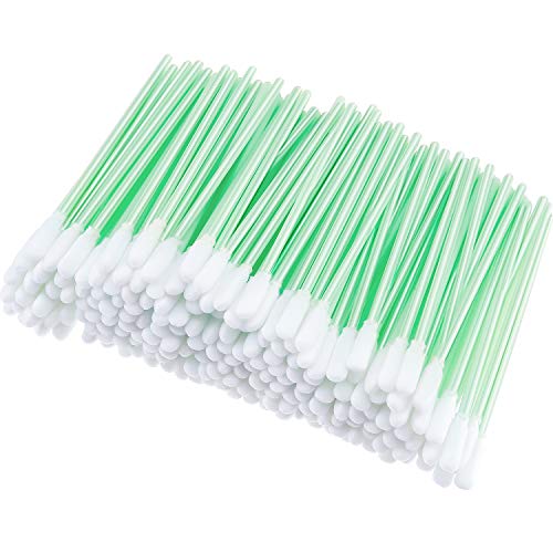 200 Pieces Foam Swab Cleaning Swab Foam Tips Sponge Stick for Inkjet Printer Print Head Camera Optical Lens Optical Equipment (Green, 9.3 cm)