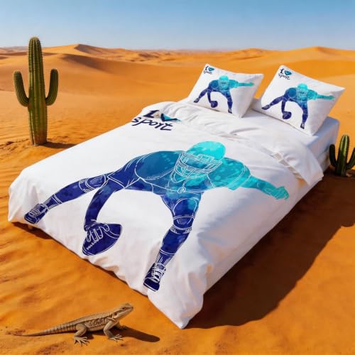 Housse de couette 140x200 rugby en microfibre douce pour stopper les draps rêches - 3