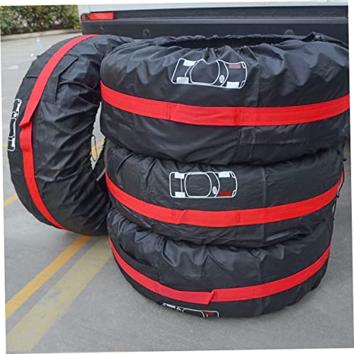 Vaguelly 4 Pçs Capa De Pneu De Neve Capa De Proteção De Pneu Sobressalente De Carro Saco De Armazena