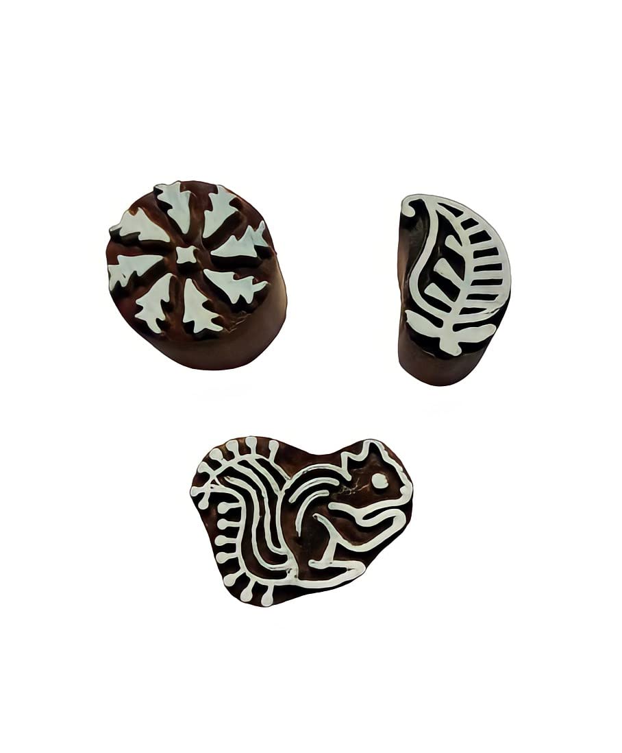 F. K. Handicraft Wooden Printing Hand Block for Saree Border/Stamp/Making Pottery/Crafts Textile Printing - (Set of 3) (1 inch) (B09YDFHYJ9) Amazon Price History, Amazon Price Tracker