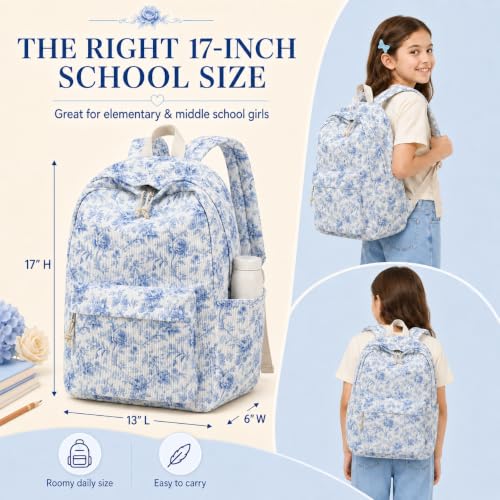 Image of BTOOP School Backpack for Teens Large Cute Bookbag Lightweight 15.6 inch Laptop Bag for Girls Women Casual High School College