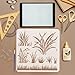 FINGERINSPIRE 4 PCS Grass Painting Stencil with 1 Pc Plastic Paint Brush Reusable 4 Styles Reusable Grass Drawing Template Plants Theme Grasses Pattern Stencil for Painting on Wall Wood Furniture