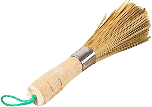 Bamboo Brush for Wok, Natural Bamboo Pot Brush,Pans Cleaning Brush with Long Wooden Handle Eco Friendly for Home Kitchens Restaurants