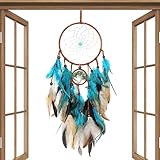 ♥【Reines Baumwollmaterial】 Die Textur dieses handgefertigten Traumfängers ist sehr weich und zart, stark und langlebig. Weil es aus Naturstein, glatten Perlen und eleganten und weichen Federn besteht. Selbst wenn wir es lange verwenden, ist es nicht leicht, sich zu verformen oder zu beschädigen.