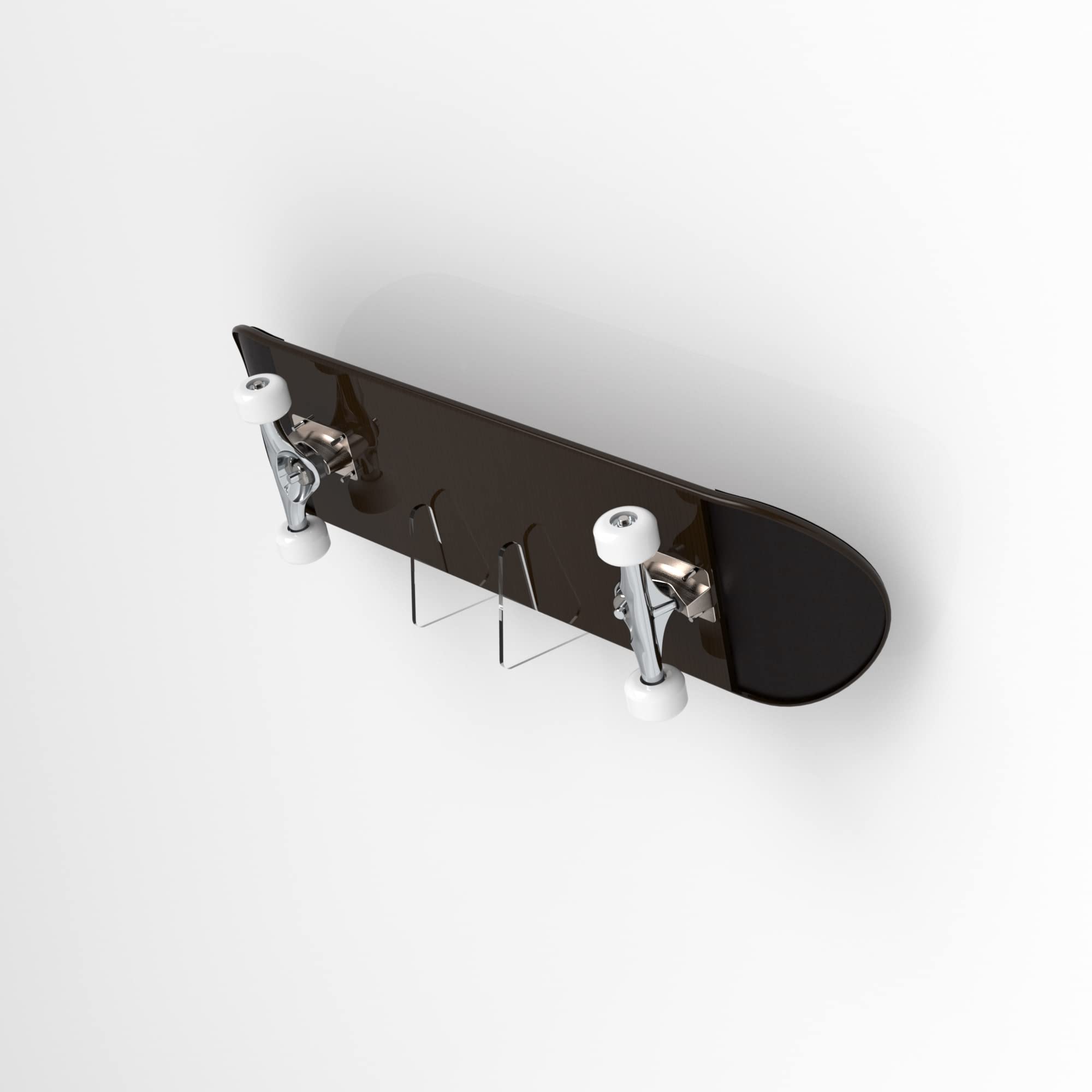 Plexico Acrylic Skateboard Mounts Deck Wall Hanging Brackets (Clear)