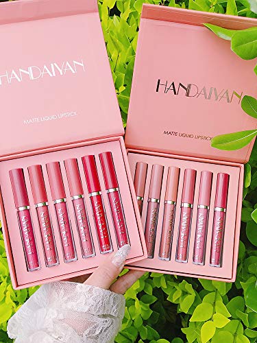 Matte-Nude-Liquid-6PcsSet-Lipstick-Velvety-Not-Fade-Long-Lasting-and-Waterproof-Wear-Lip-Makeup-Set-Non-Stick-Cup-Moisturizer-Durable-Lip-Gloss-kit-B MYUANGO 6Pcs Matte Lipstick Set Liquid Lip Gloss Velvety Not Fade Long Lasting and Waterproof Long Last Makeup Set Non-Stick Matte Finish (B)