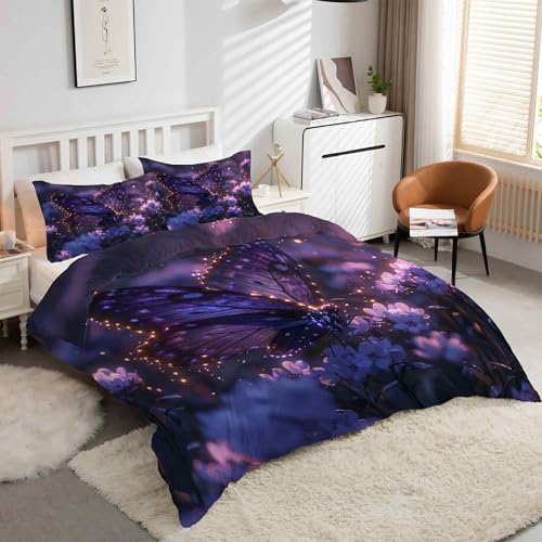 Housse Couette en Microfibre Douce 200x200 cm avec Fermeture Éclair
