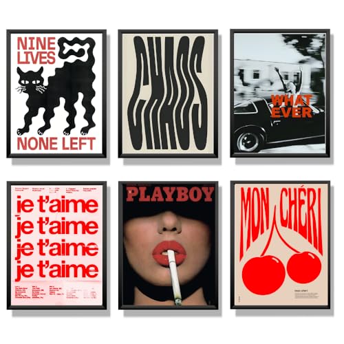 Winund® Láminas Decorativas Pared 30x40 cm | Set de 6 Posters Decorativos Sin Marco | Láminas para Enmarcar Modernas | Decoración Pared Dormitorio, Salón, Oficina, Habitación Juvenil