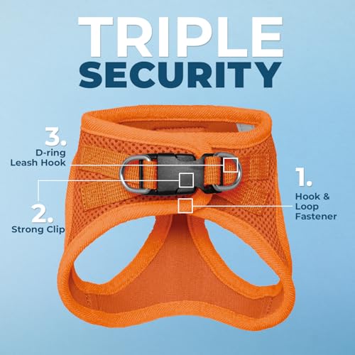 Image of Voyager Step-in Pet Harness - All Weather Mesh, Adjustable Step in Harness for Cats and Dogs by Best Pet Supplies - 307S Orange, M