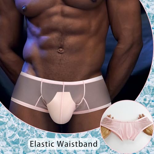 Mens Underwear Transparent Briefs Silky Nylon Man Briefs Sexy Breathable Underpants Low Rise Brief for Men 3 Pack4