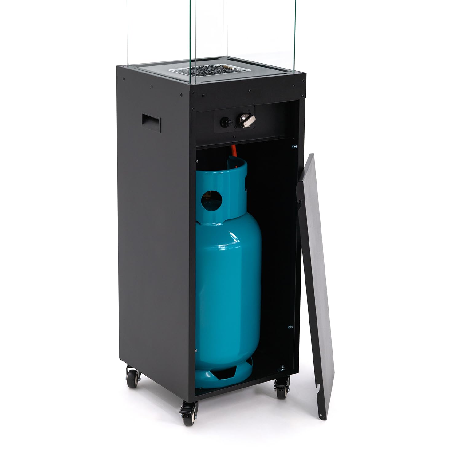 Planika Faro Patio Gas Riscaldatore nero portatile autonomo a propano per giardino terrazza
