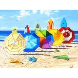 N / A Digital DIY Sonnenschirm Ölgemälde nach Zahlen Abbildung Bilder Leinwand Gemälde für Wohnzimmer Wandkunst Home Decor 40x50cm