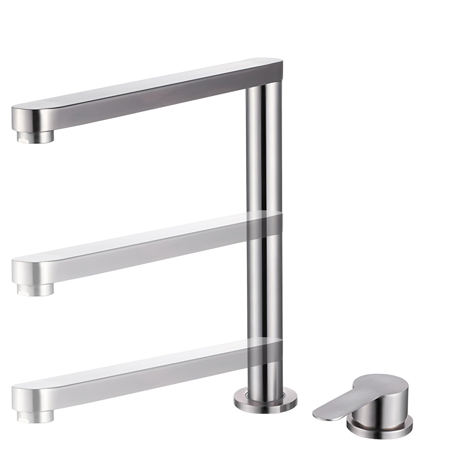 XJTNLB Grifo Cocina Plegable Bajo Ventana Cepillado Grifos de Cocina Fregadero Monomando Grifo Mezclador Cocina Fregadero Oculto de Elevación