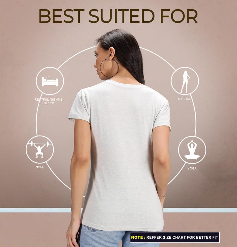 Image of Sleepynuts Women Boyfriend Plain Round Neck Half Sleeve T-Shirt