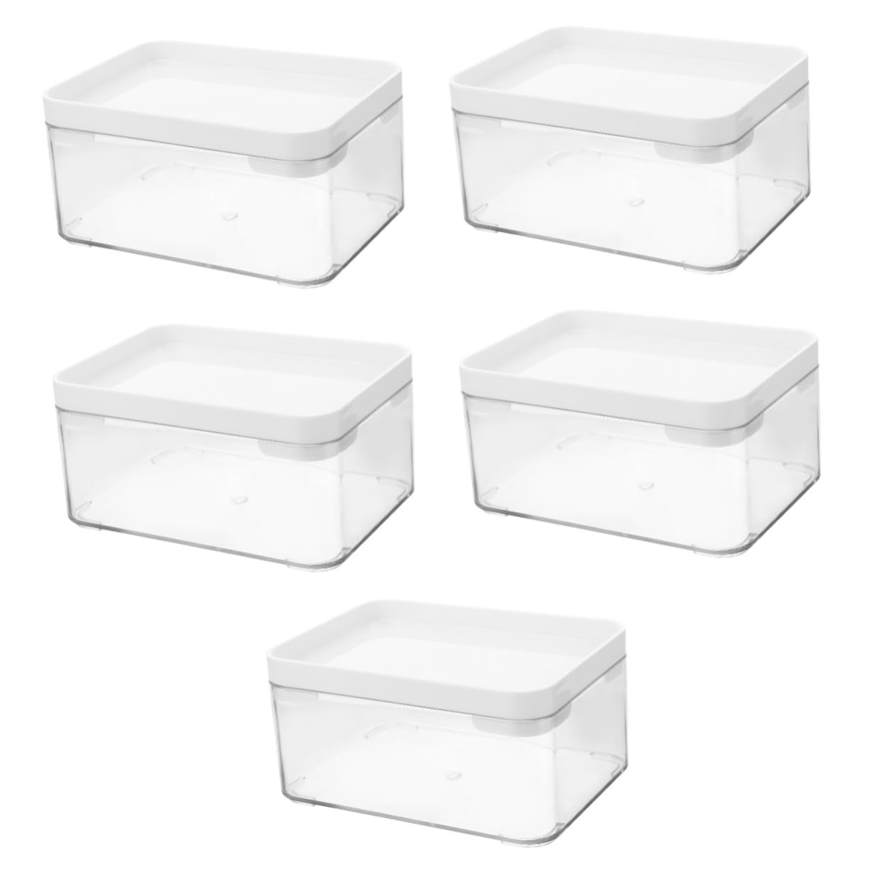 Mobestech 5 Stück Wiederverwendbare Waschmittelbox mit Deckel Transparente Aufbewahrungsbox für Waschpulver für Täglichen Gebrauch Praktische Lagerung von Waschmittel