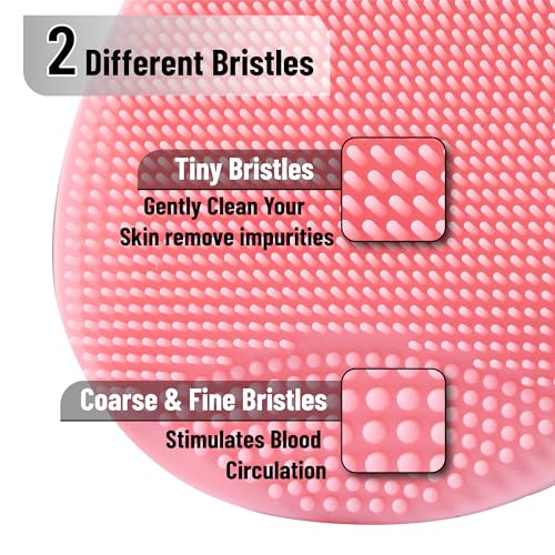 Slick- Escova de limpeza facial de silicone, pacote com 4, esfoliante facial de silicone, esfoliante