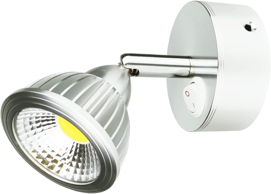 12V Reading Light RV Interior Light LED Replacement with Switch Camper Trailer Boat 3w Warm White Silver